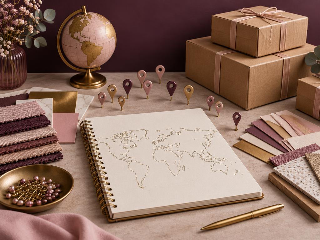 Mapa y materiales organizados para localizar proveedores