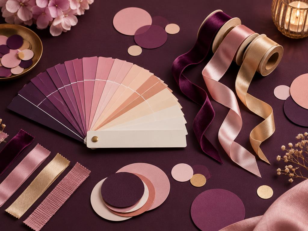Muestrario de colores y materiales decorativos